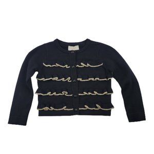 Kate Spade Black Ruffle Front Cardigan 